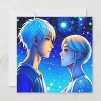 Personalized Romantic Anime Couple Valentine's Day Card