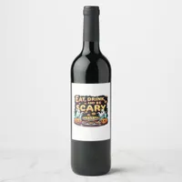 Eat Drink And Be Scary Spooky Bakery Halloween Coo Wine Label