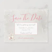 Pastel Butterflies Border/Save The Date Postcards