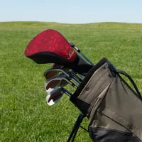 Red rose blossoms with dewdrops - custom  golf head cover