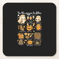 Dialysis Nurse Tis The Season To Halloween Square Paper Coaster