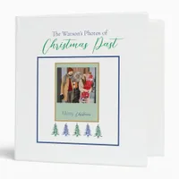 Green Blue Photos of Christmas Past Custom Binder