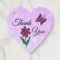 Personalized Thank you Flowers Purple  Gift Favor Tags