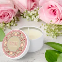 Romantic Dusky Pink Lace Heart Soy Wax  Mini Candle Favors