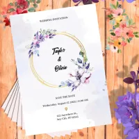 Purple Watercolor Wedding Invitation