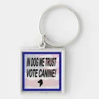 Vote Dog with American Flag Keychain