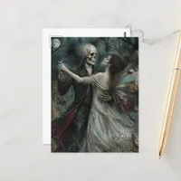 The Skeleton and Butterfly Woman Dance Postcard