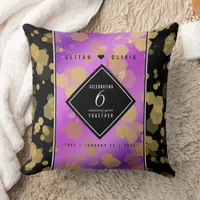Elegant 6th Amethyst Wedding Anniversary Throw Pillow