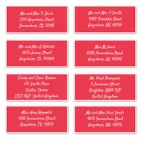 Red Individual Recipient Name Address Shipping Sticker