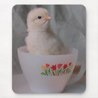 Chick in Vintage Teacup Mouse Pad