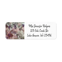 Beach Stones White and Purple Gems Label