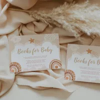 Boho Rainbow Baby Shower Books Card