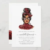 Red Buffalo Plaid Christmas Bridal Shower Invitati Invitation