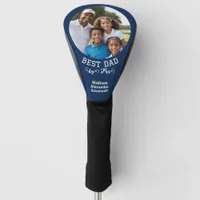 Best Dad By Par Father's Day Photo Names Blue Golf Head Cover
