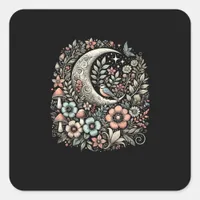 Aesthetic Retro Goblincore And Cottagecore Mushroo Square Sticker