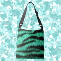 Cool green neon tiger stripes crossbody bag