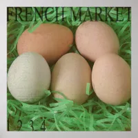French Market Chicken Eggs Poster