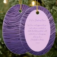 Rippled Opulent Purple And Pink Mom 60th Birthday  Ceramic Ornament