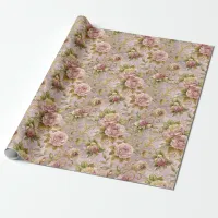 Elegant Blush Roses Wrapping Paper