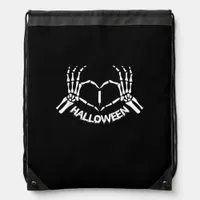Skeleton Hand Heart Lazy Halloween Costume Funny Drawstring Bag