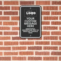 Create Your Own White Logo On Black Custom Parking Metal Sign