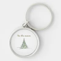 Tis The Season Christmas Tree Debbie Groovy Santa Keychain