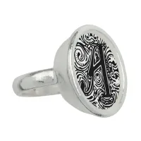 Monarchia Black Letter "A" Round Ring