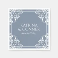 Elegant Wedding Napkins | Nadine (Dusty Blue)