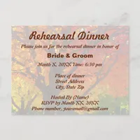Autumn Leaves Wedding Rehearsal Dinner Postcard