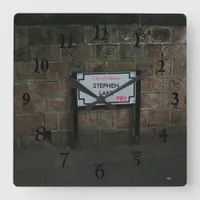 English Road Sign personalized Square Wall Clock