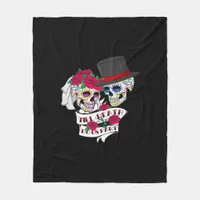 Till Death Do Us Part Skull Fleece Blanket