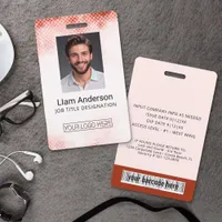 Vertical Coral Gradient Employee ID Badge