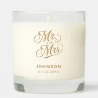 Elegant Modern Mr. & Mrs. Black and White Wedding Scented Candle