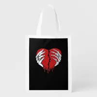 Skeleton Hands Hearts Classic Trending Grocery Bag