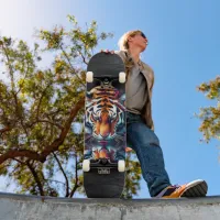 Reflection of Tiger Drinking Water  Skateboard