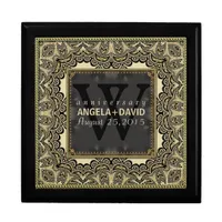 Baroque Black Gold Wedding Anniversary Gift Box