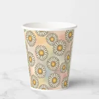 Delightful Daisy Pattern on Pastel Background Paper Cups