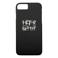 Let's Get Lit, Christmas Drinking, Christmas Light iPhone 8/7 Case