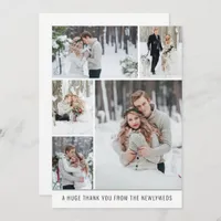 Collage 5 photo Newlyweds Wedding Thank you Card