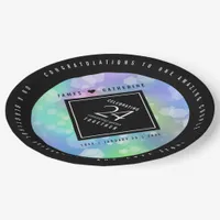 Elegant 24th Opal Wedding Anniversary Celebration Paper Plates