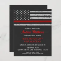 Budget Thin Red Line Firefighter Graduation Invite