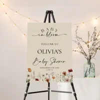  Baby in Bloom Wildflower Baby Shower Welcome Sign