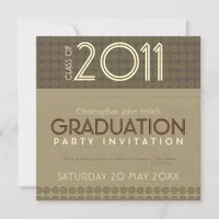 Mocha Circles Trendy Modern Graduation Invitation