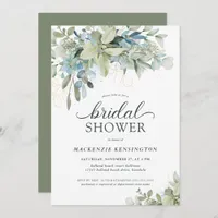 Elegant Eucalyptus Greenery Bridal Shower Invitation