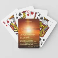 Inspirational Sunset Orange Gold Sky Sea Gold Poem Poker Cards