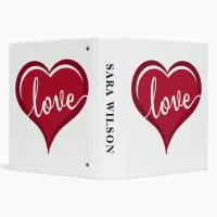 love in heart valentines binder