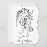 Vintage Edwardian Valentine angel cupid white Holiday Card