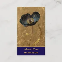 *~* AP98 Elegant Flower Gold 27  Vintage  QR  Business Card