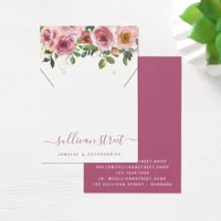 Pink Floral Earrings Necklace Display Card