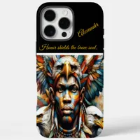 Eagle-adorned African warrior, AI art iPhone 16 Pro Max Case